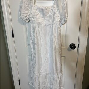 White Puff Sleeve Dress